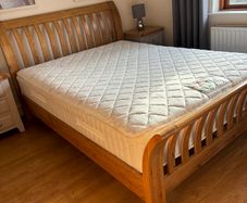 Solid Oak Sleigh King Size Bed