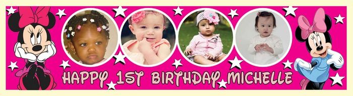 Personalised Minnie Mouse Birthday Party banner