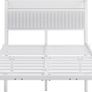 Floating Double Metal Bed Frame with LED Lights & USB Charging Station,135x190cm Metal Platform Bed Frame with 4ft6 Upholstered Headboard Storage,Heavy Duty Metal Slats,Noise Free/Shiny White Image 8