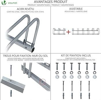 NEW SALE | 3 Bike Stand Floor or Wall mounted bike rack for garage Bicycle Parking rack Cycle Storage Locking Stand