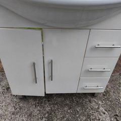 sink with mixer tap and cabinet
