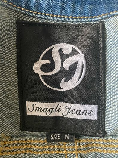 SMAGLI jeans stretch denim bomber jacket size medium