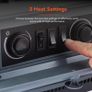 WL46018G Stirling Portable Electric Fire Stove Heater with Realistic LED Flame Effect, Adjustable Thermostat, Overheat Protection, 2000W, Grey Image 6