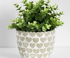 Grey Hearts Cement Plant Pot