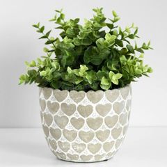 Grey Hearts Cement Plant Pot