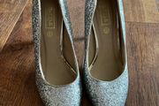 Silver glitter high heels
