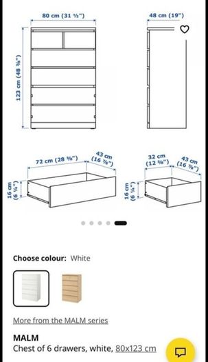 Ikea malm chest of drawers