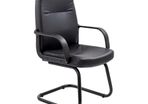 New Leather Look Visitor Chair Cantilever Legs Black