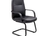 New Leather Look Visitor Chair Cantilever Legs Black