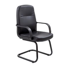 New Leather Look Visitor Chair Cantilever Legs Black