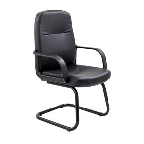 New Leather Look Visitor Chair Cantilever Legs Black