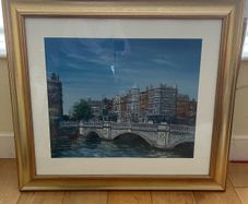 Framed painting of O'Connell Bridge