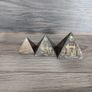 X3 Vintage Etched Brass Egyptian Revival pyramids Paperweights Image 6