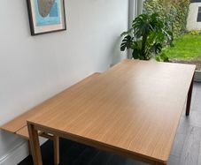 Oak dining table & bench - 8 seater