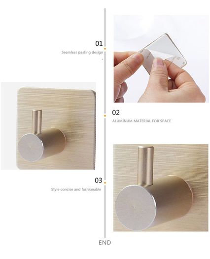 Stainless Steel Self Adhesive Wall Coat Rack Key Holder Rack Towel Hooks Clothes Rack Hanging Hooks Bathroom Accessories