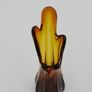 Swung Vase 5 Fingers Amber Brown - Pressed Glass Image 2