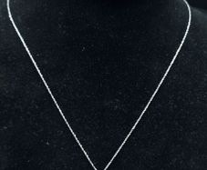 Vintage 9ct White Gold Pear CZ Pendant Necklace Fully Hallmarked Dublin 40cm