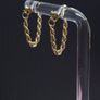 Vintage 9ct Gold Rope Drop Earrings Italy Dublin Import Hallmarked 0.88g Image 2