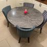 Grey marble dining table Image 2