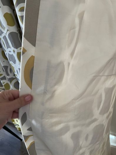 Contemporary Geometric Design Heavy Linen Curtains 2 Pairs 128"w x 87"d
