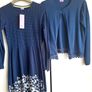 Girls Dress & Cardigan Set 11-13Y | New | Blue Floral Image 2