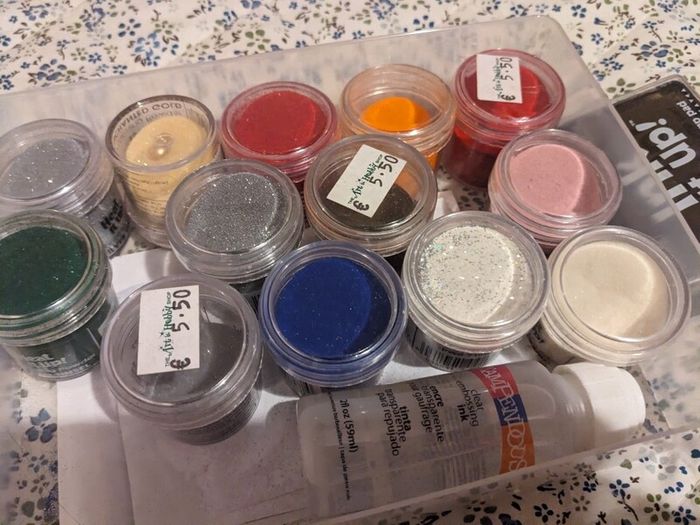 Bundle of stamps and embossing powder