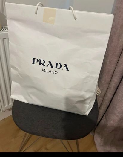 Prada black leather tote