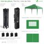 3m x 3m Pop Up Heavy Duty Gazebo with Sides, Central Lock System & 4 Weight Bags & Carry Bag, Marquee Garden Party Tent Outdoor, Green Image 2