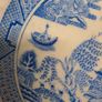 Antique Blue Willow pattern plate scalloped edge Image 4