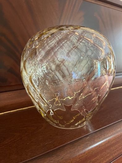 Glass Ceiling Light Shade In Prestine Vintage Condition. Stunning Gold / Amber Hue Colouring. Beautiful