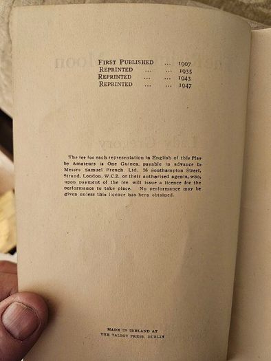 The Rising Of The Moon. By Lady Gregory.  1947 Paperback In Fair Condition.  Plus Lady Gregory's Complete Irish Mythology  Preface By W. B. Yates. See Photos For Same.