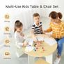Toddler Table and Chair Set, Wooden Round Table with 4 Storage Stools, Kids Tables and Chairs for Arts, Crafts, Read and Play Image 4