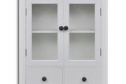 Wooden Kitchen Wall Cabinet with Glass Door White