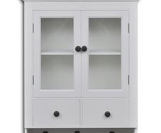 Wooden Kitchen Wall Cabinet with Glass Door White
