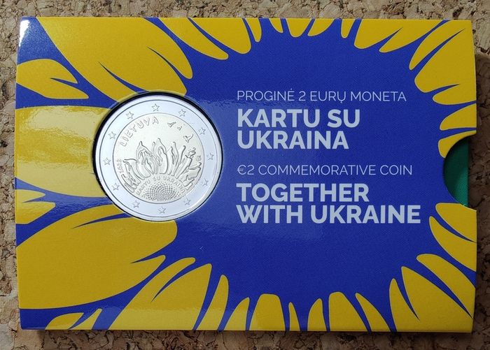 Lithuania 2 Euro Base Metals Brilliant Uncirculated Coin 2023 - Together with Ukraine - 2 Euro Commemorative Coin