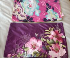 Butterfly Home by Matthew Williamson rectangular velvet luxury pair cushions covers purple/ pink multicolour