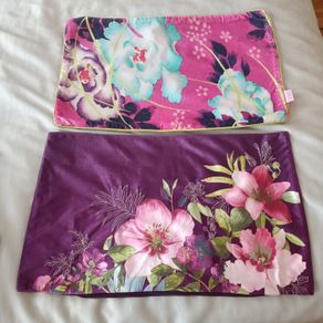 Butterfly Home by Matthew Williamson rectangular velvet luxury pair cushions covers purple/ pink multicolour