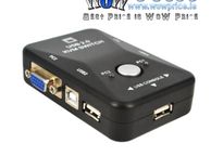 main image for ad 38228 USB 2.0 KVM Switcher 2 Port VGA SVGA Switch Box Mouse Keyboard