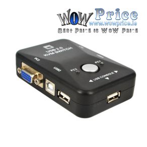 38228 USB 2.0 KVM Switcher 2 Port VGA SVGA Switch Box Mouse Keyboard