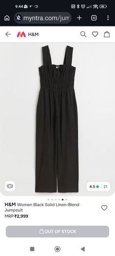 linen mix black jumpsuit
