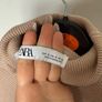 Zara beige ribbed knit turtleneck dress Image 4