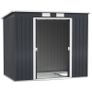 Storage shed with ventilation windows, sliding doors, galvanized steel, 213 x 130 x 172 cm, Dark gray Image 3