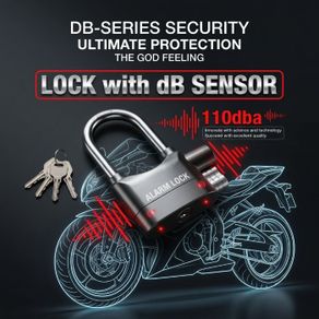 Heavy Duty Siren Alarm Padlock Security Lock for Motorbikes, Sheds, and Gates