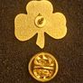 Shamrock , pin back badge. Image 2