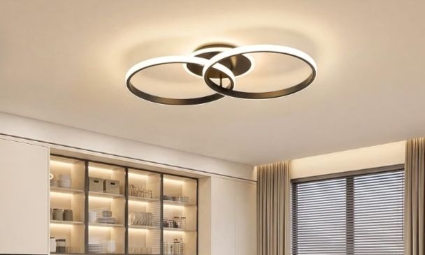 4320LM LED Ceiling Light, 3000K/4500K/6500K with Memory, Modern 3 Rings Ceiling Lamp for Living Room,Bedroom,Office,Kitchen Hallway