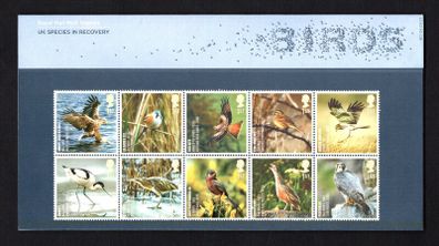 2007 Great Britain Birds - UK Species in Recovery Commemorative Stamps Presentation Pack