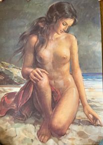 Vintage Lynch Tretchikoff Era Lithograph Print Mid Century
