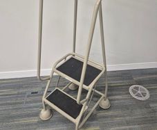 Two step ladder on wheels