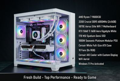 New custom gaming rig 9800x3d 32gb 16gb GPU NVIDIA 1tb 1000w