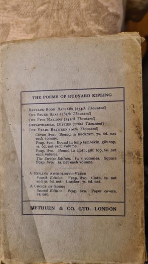 Twenty Poems From Rudyard Kipling. Published  By Methuen & Co. Ltd. London. Soft Cover. In Good Condition.